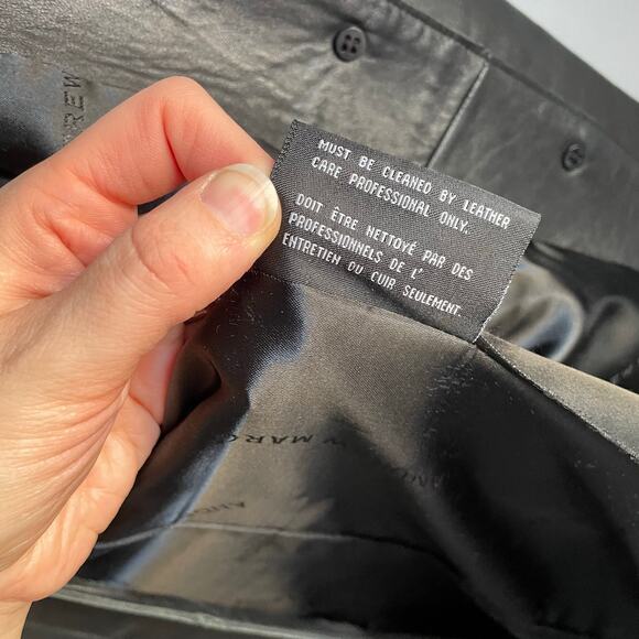 Andrew Marc 100% Leather 90s Y2K Black Collared Jacket Friends Buffy size XS - Picture 5 of 8